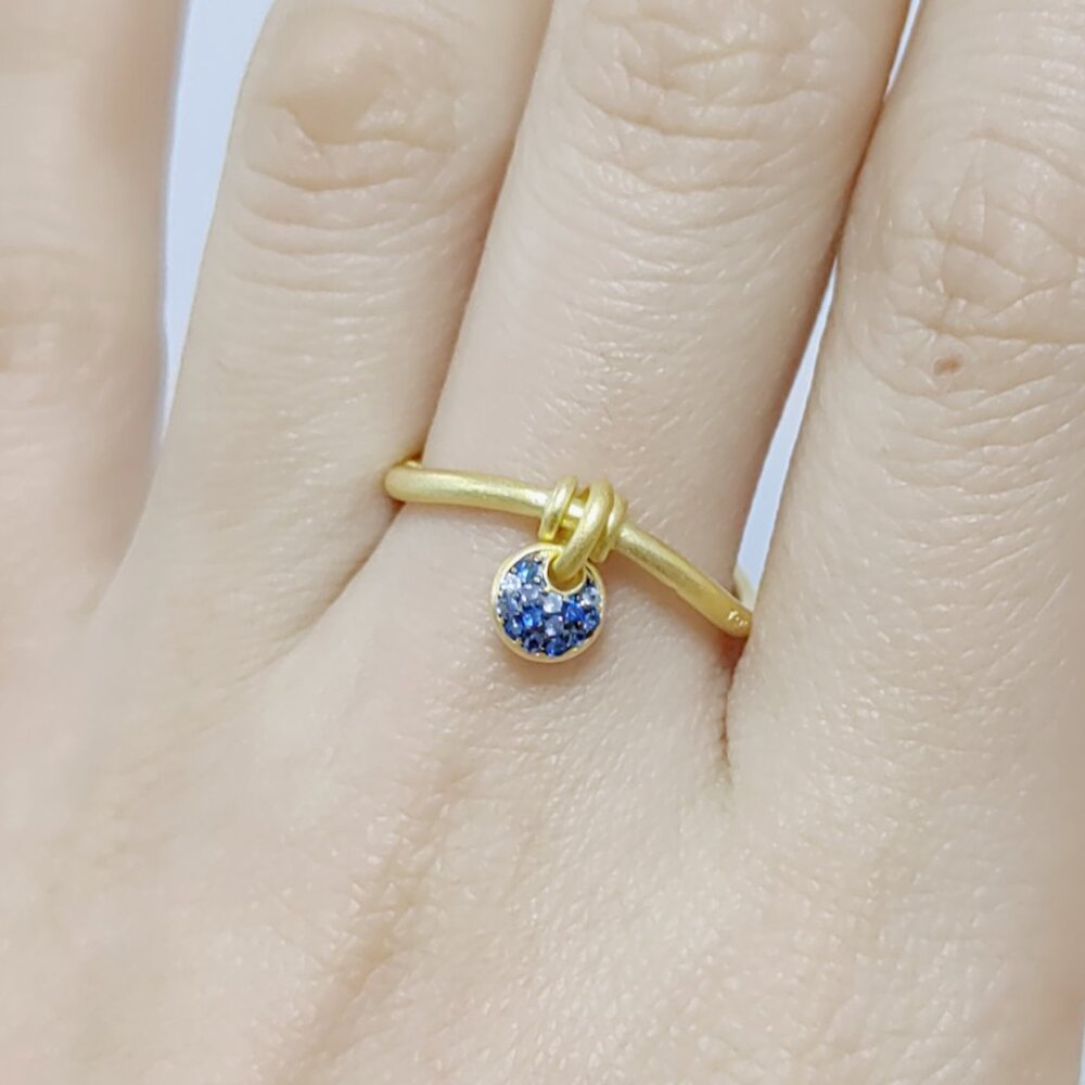 TOUS Ring Silver vermeil Luah luna Ring with sapphires Women Jewelry 925 Sliver